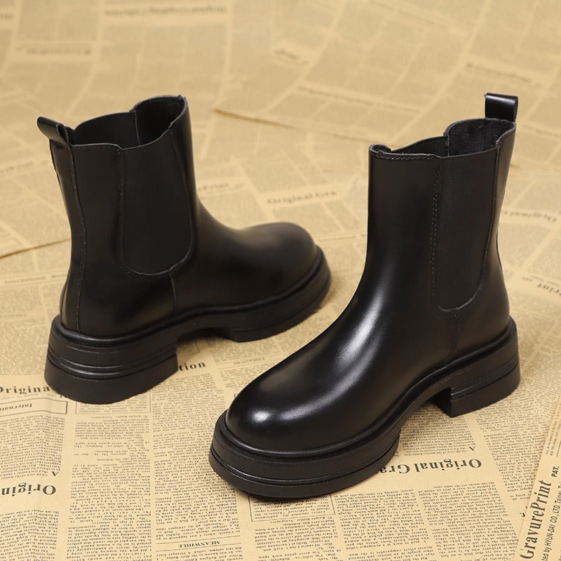 Hanna Schwarz Chelsea Boots für Damen | Blockabsatz Slip-On Stil - 35/36/37/38/39/40