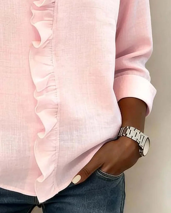 Yvonne Damen Bluse | V-Ausschnitt, Atmungsaktiv, Rüschendetails 7