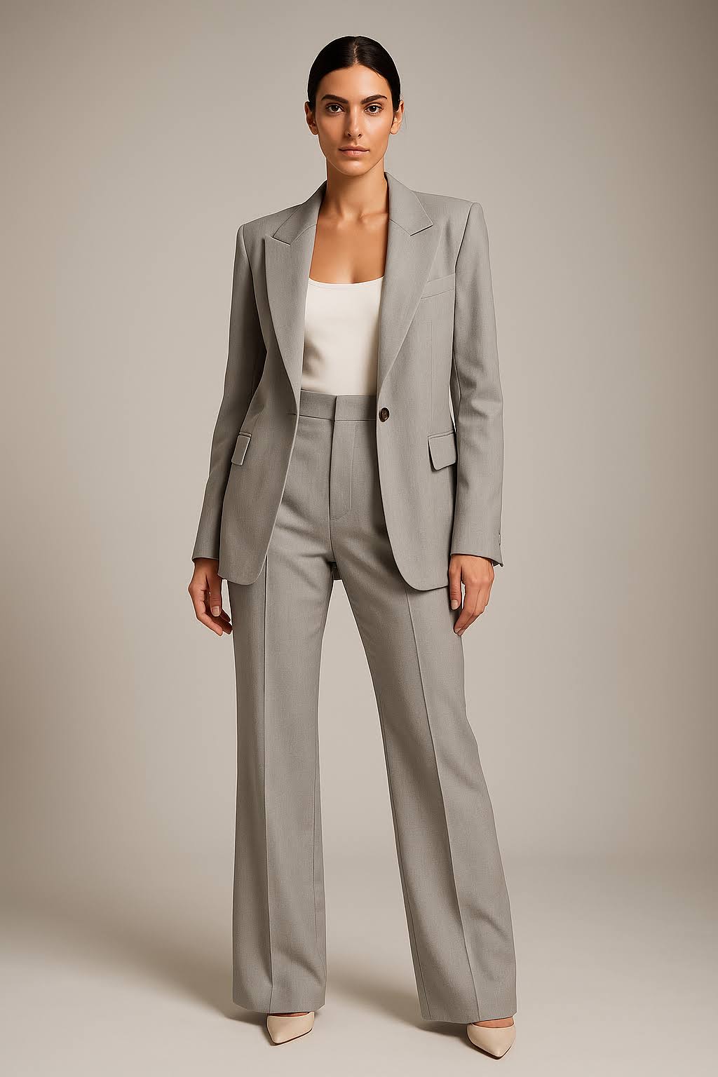 Zara Damen Anzugset | Taillierter Blazer und Weite Hose, Eleganter Business-Look 1