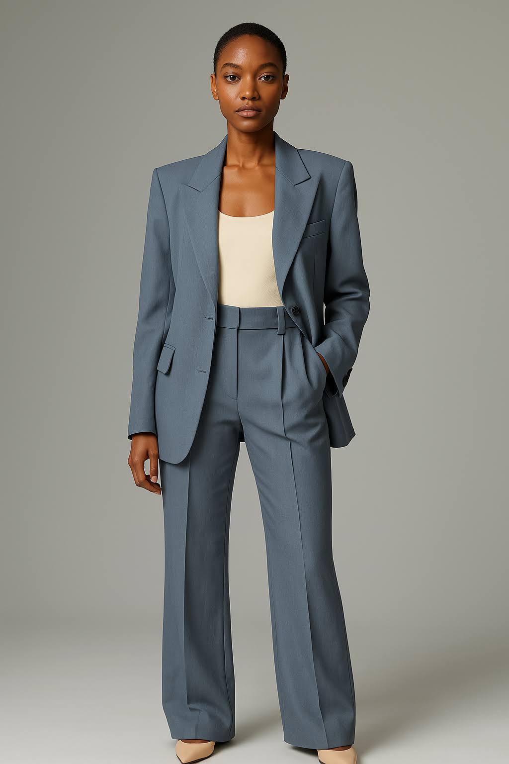 Zara Damen Anzugset | Taillierter Blazer und Weite Hose, Eleganter Business-Look 5