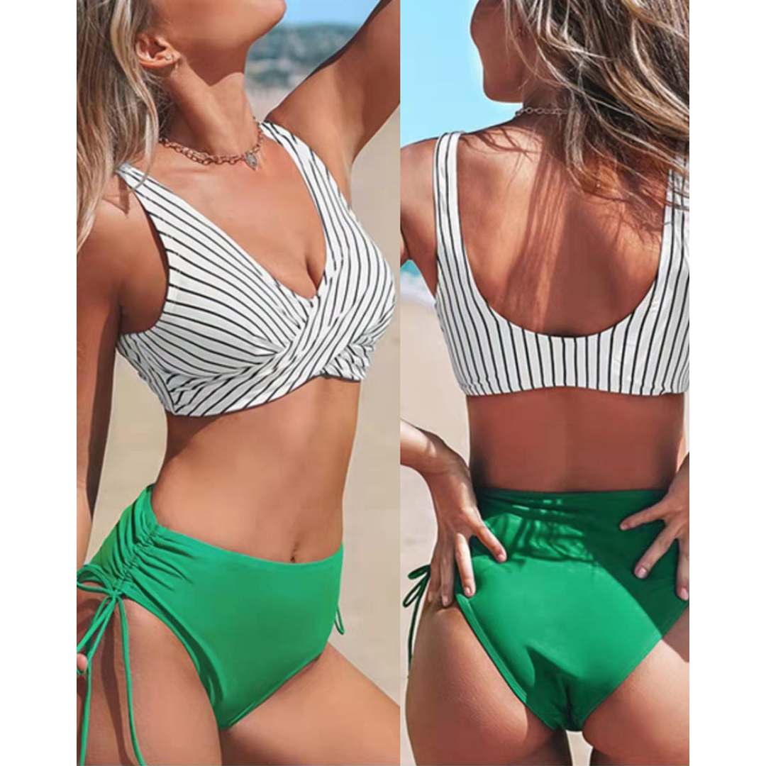 Zara Damen Bikini Set | Überkreuztes Oberteil, Gemustert 5