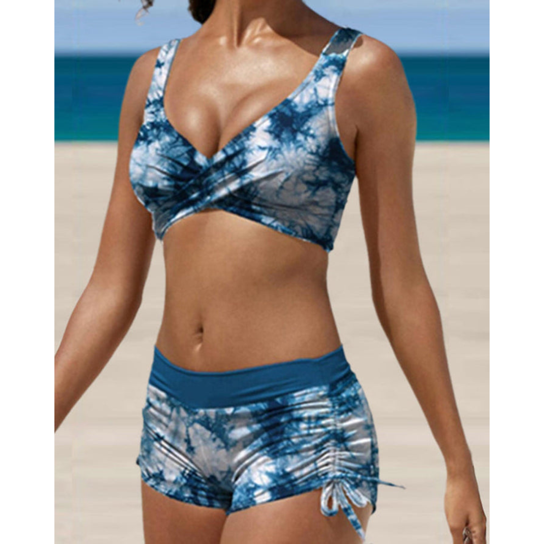 Zara Damen Bikini Set | Überkreuztes Oberteil, Raffungshose 3