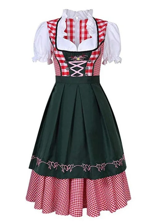 Klara Hellblau Trachten-Dirndl mit Schürze für Damen | Oktoberfest Festkleid mit Schnürung - S/M/L/XL/2XL/3XL