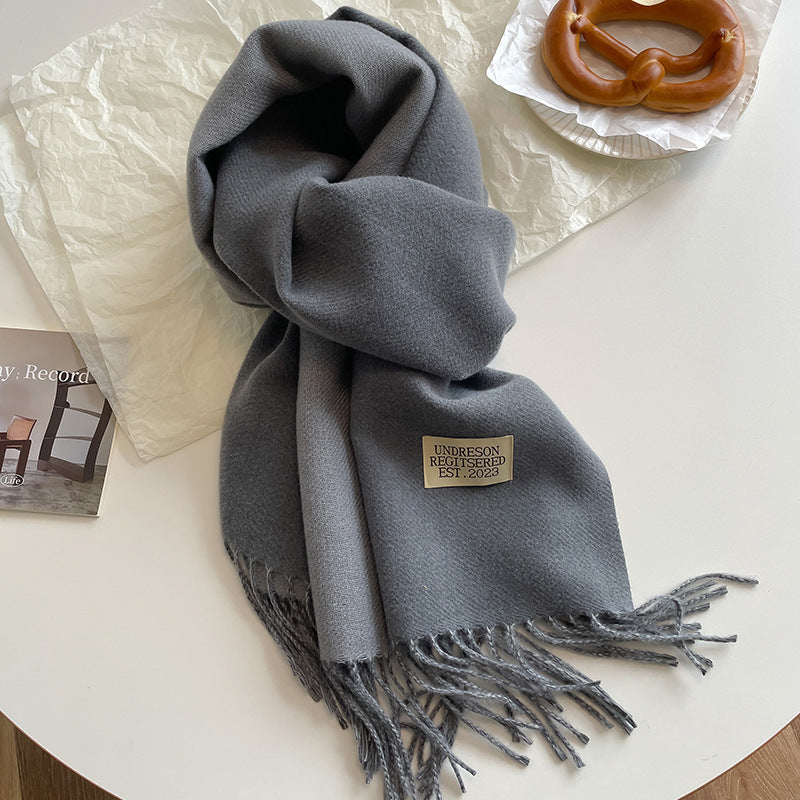 Monika Sand Weicher Fransen-Winterschal für Damen | Zweifarbig und Einfarbig Casual Stil