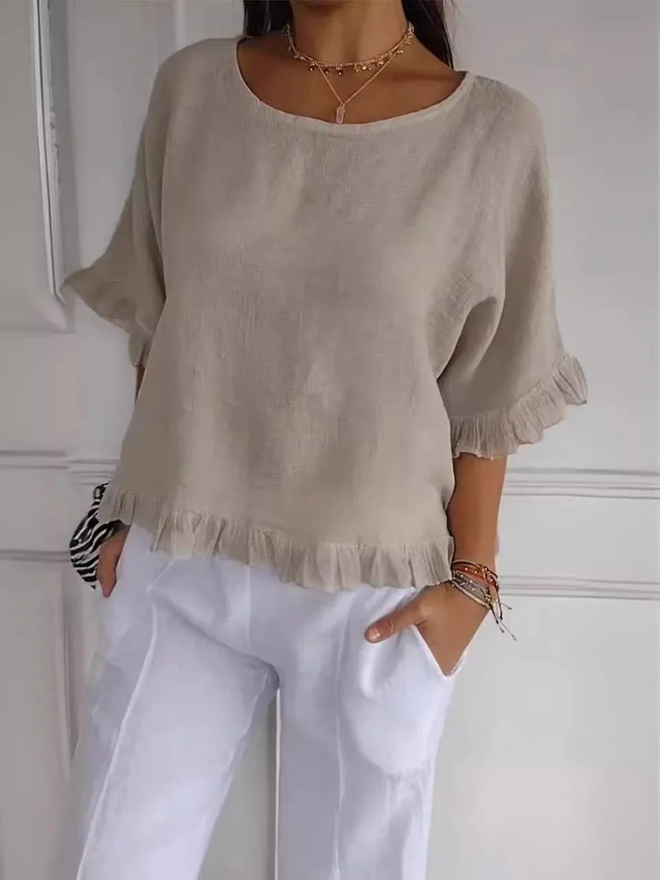 Alvina | Bluse Damen Leinenbluse
