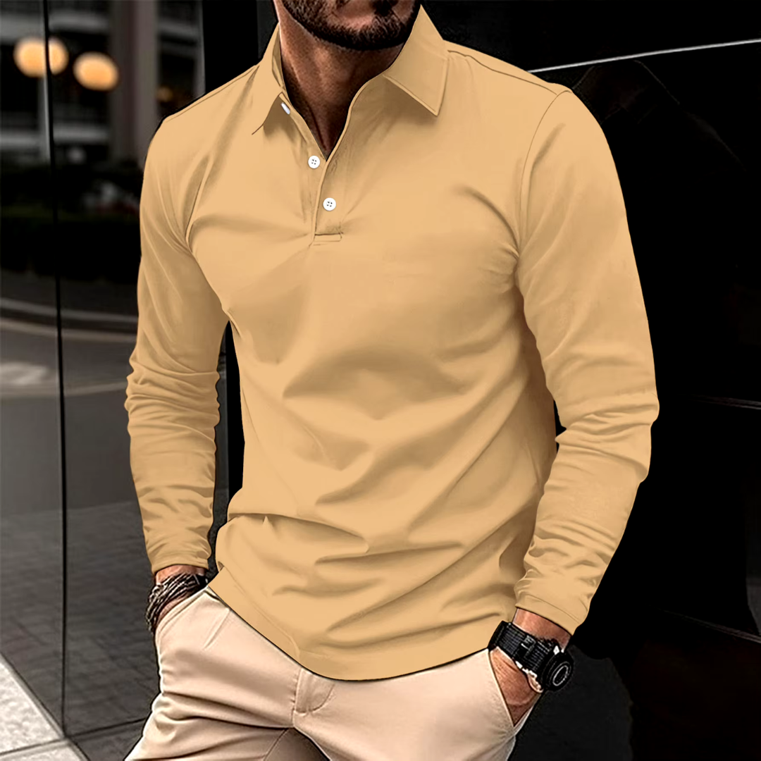 Werner Weiß Slim Fit Langarm-Poloshirt für Herren | Vielseitiger Casual-Stil - S/M/L/XL/2XL/3XL