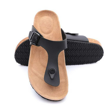 Walter Schwarz Zehensteg-Sandalen für Herren | Kork-Fussbett Komfort | Sommer Freizeit - 35-44