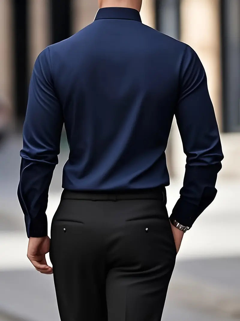 Dieter Schwarz Slim Fit Langarm-Hemd für Herren | Atmungsaktiv Elegant | Business und Smart-Casual - S-4XL