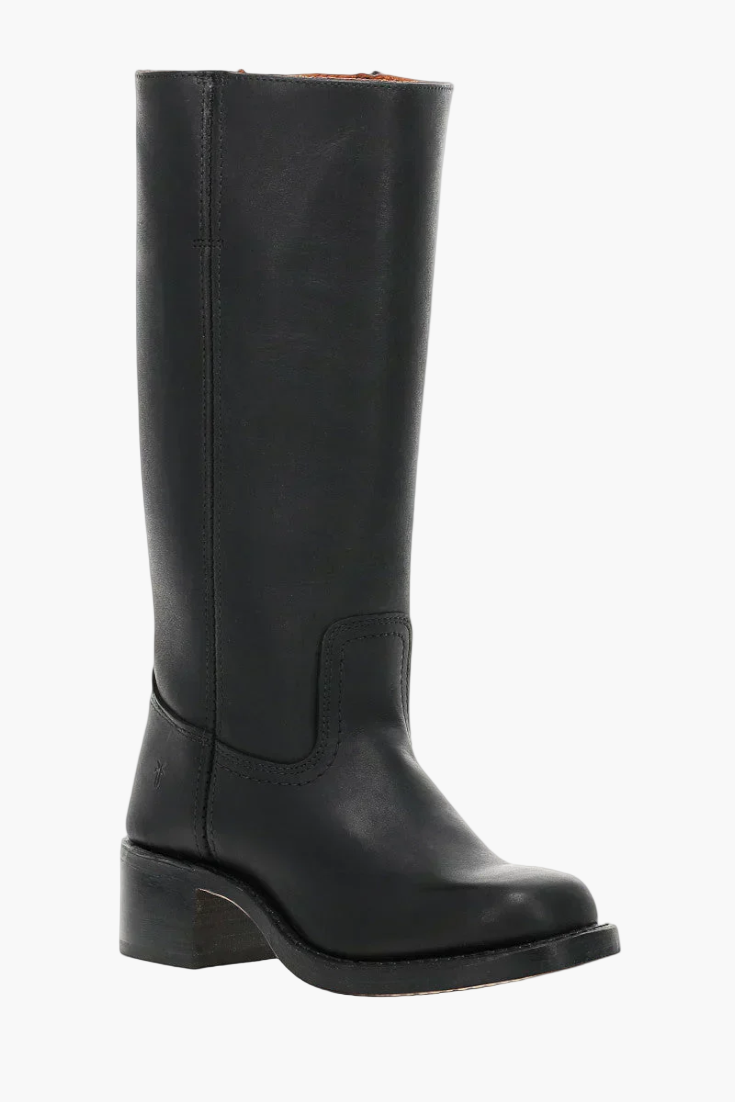 Vreni Braun Kniehohe Leder-Optik Stiefel für Damen | Retro Blockabsatz Casual Stil - EU 36-48