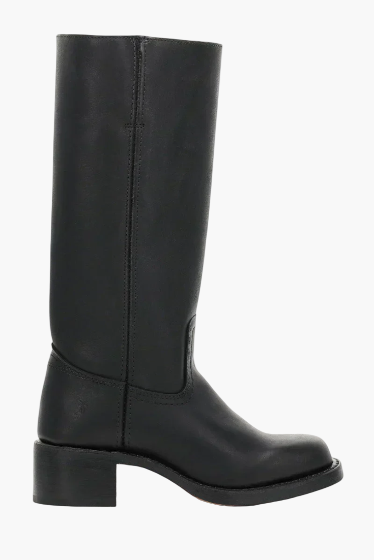 Vreni Braun Kniehohe Leder-Optik Stiefel für Damen | Retro Blockabsatz Casual Stil - EU 36-48