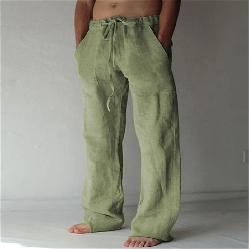 Hansruedi Weiss Leinenmischung Weite Hose für Herren | Luftig Locker Fit | Sommer Freizeit - S/M/L/XL/2XL/3XL/4XL/5XL
