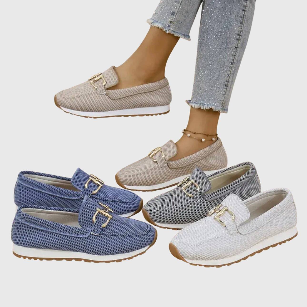 Elisabeth Blau Orthopädische Mesh Loafer für Damen | Komfort Plattformsohle - Gr. 4/5/6/7/8/9/10