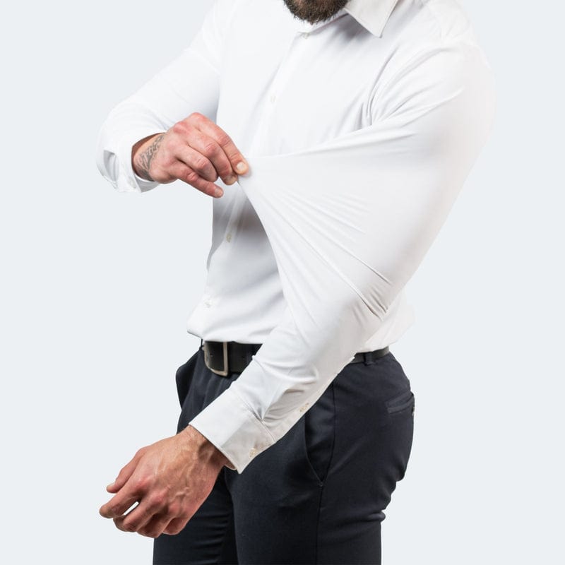 Urs Schwarz Slim Fit Stretch Langarmhemd für Herren | Körpernahe Passform | Business und Abend - S/M/L/XL/2XL/3XL/4XL