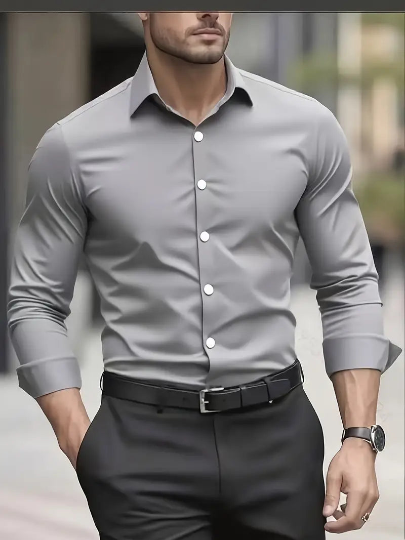 Dieter Schwarz Slim Fit Langarm-Hemd für Herren | Atmungsaktiv Elegant | Business und Smart-Casual - S-4XL