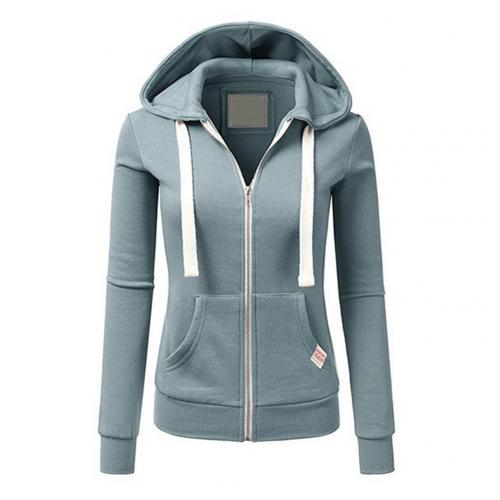 Monika Hellblau Fleece Kapuzenjacke mit Reissverschluss für Damen | Casual Alltag und Freizeit - S/M/L/XL