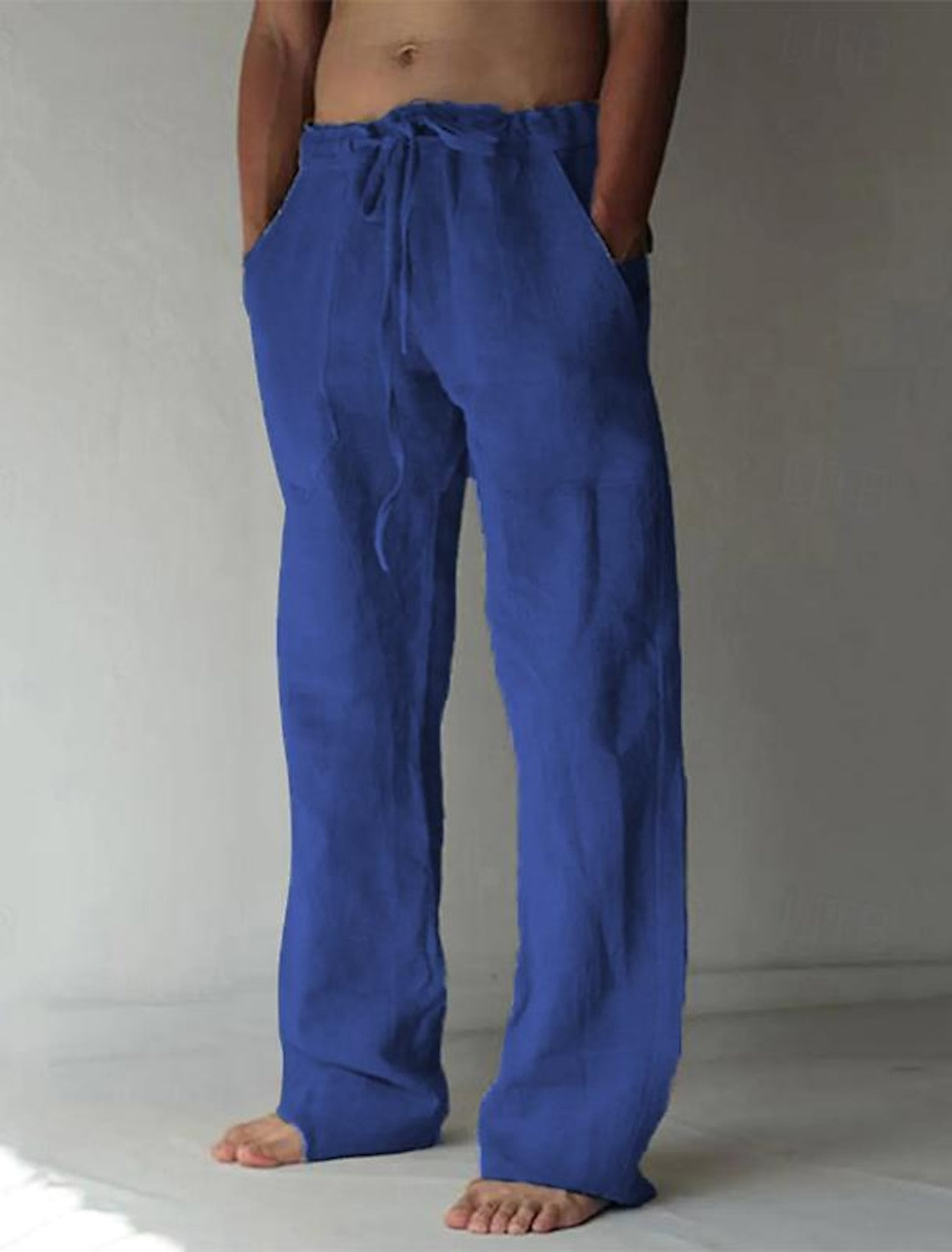 Hansruedi Weiss Leinenmischung Weite Hose für Herren | Luftig Locker Fit | Sommer Freizeit - S/M/L/XL/2XL/3XL/4XL/5XL