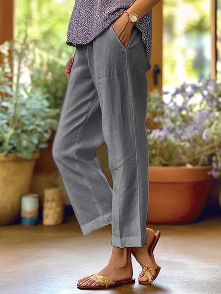 Susanne Weiß Weite Relaxed Hose für Damen | Leichte Sommerhose mit Seitentaschen | Freizeit und Reisen - S/M/L/XL/2XL-5XL