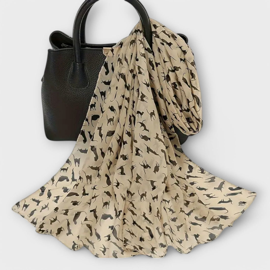 Christine Kaffeeschwarz Leichter Bedruckter Damentuch mit Tiermuster für Damen | Chiffon Halstuch Casual und Elegant