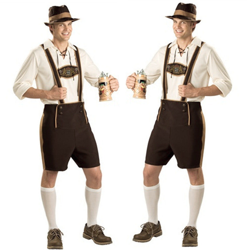 Karl Braun Trachten-Kostüm mit Hosenträgern für Herren | Oktoberfest Kniehose und Hemd Set - M/L/XL/2XL/3XL