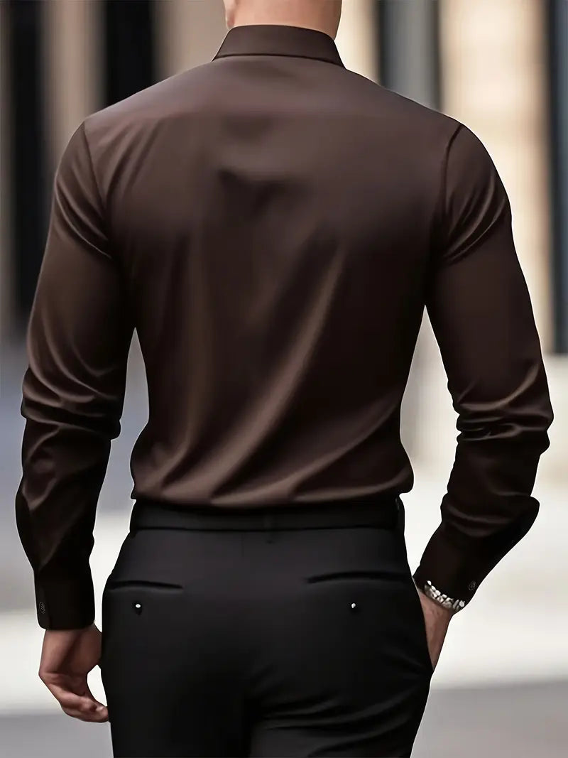 Dieter Schwarz Slim Fit Langarm-Hemd für Herren | Atmungsaktiv Elegant | Business und Smart-Casual - S-4XL