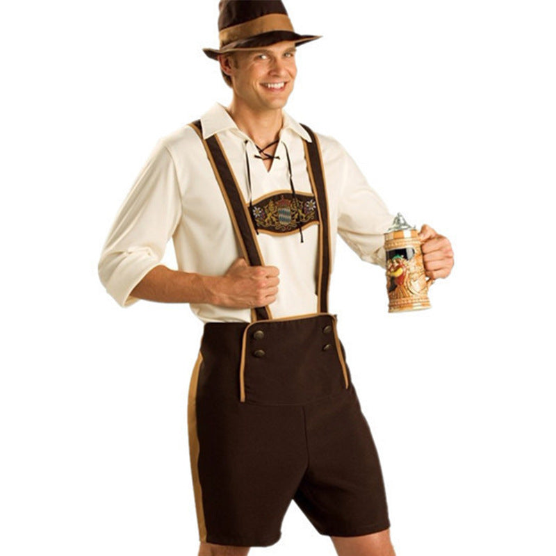 Karl Braun Trachten-Kostüm mit Hosenträgern für Herren | Oktoberfest Kniehose und Hemd Set - M/L/XL/2XL/3XL
