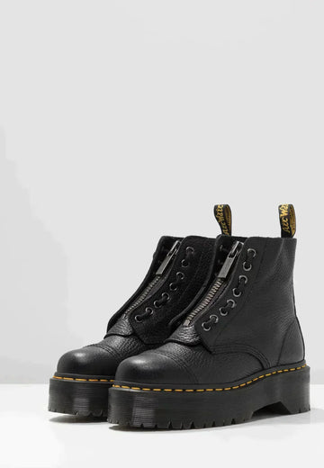 Beatrice Schwarz Plattform-Stiefelette mit Doppelreissverschluss für Damen | Robuster Chunky-Look | Edgy Streetstyle - 35/36/37/38/39/40/41/42/43/44