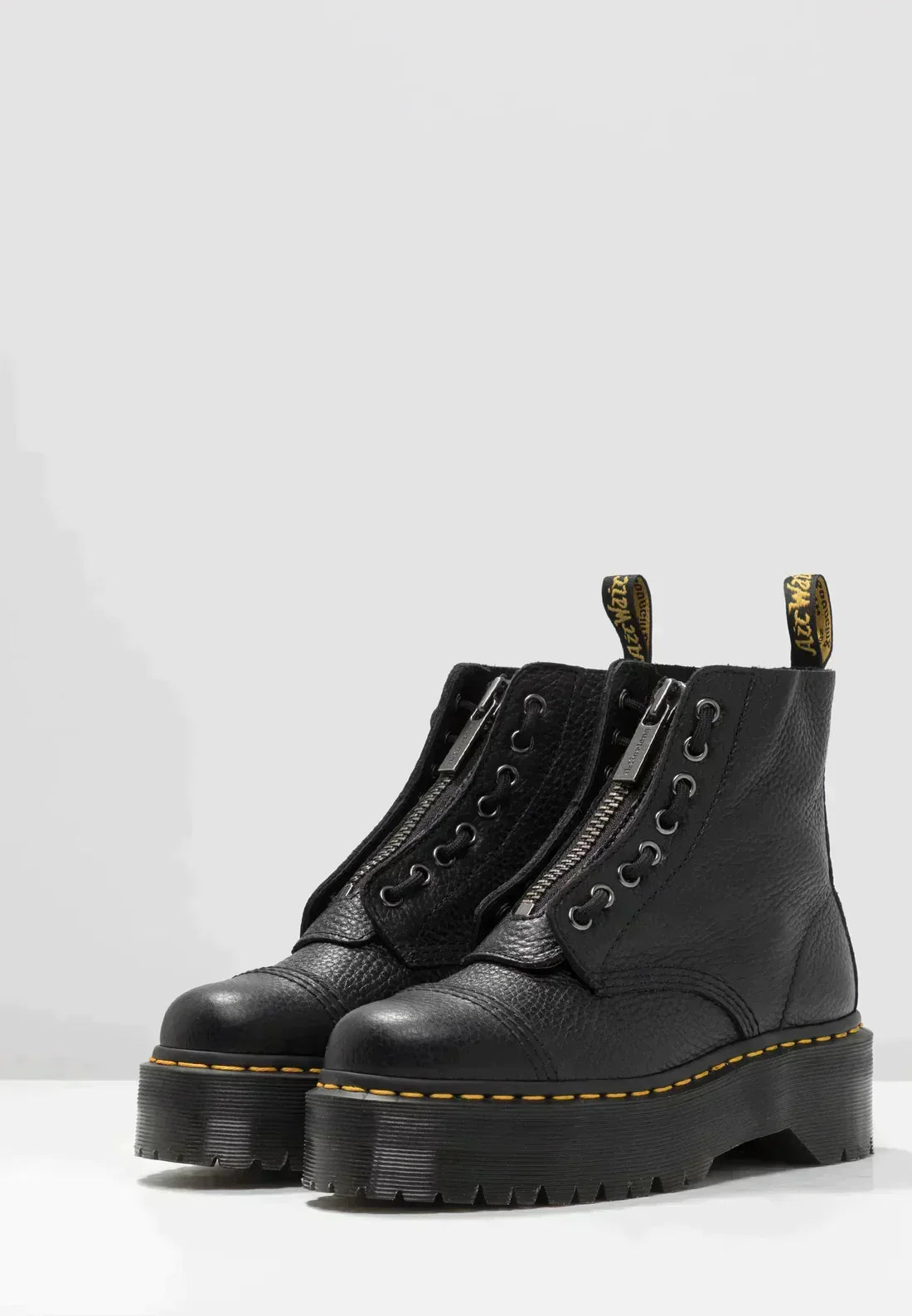 Beatrice Schwarz Plattform-Stiefelette mit Doppelreissverschluss für Damen | Robuster Chunky-Look | Edgy Streetstyle - 35/36/37/38/39/40/41/42/43/44