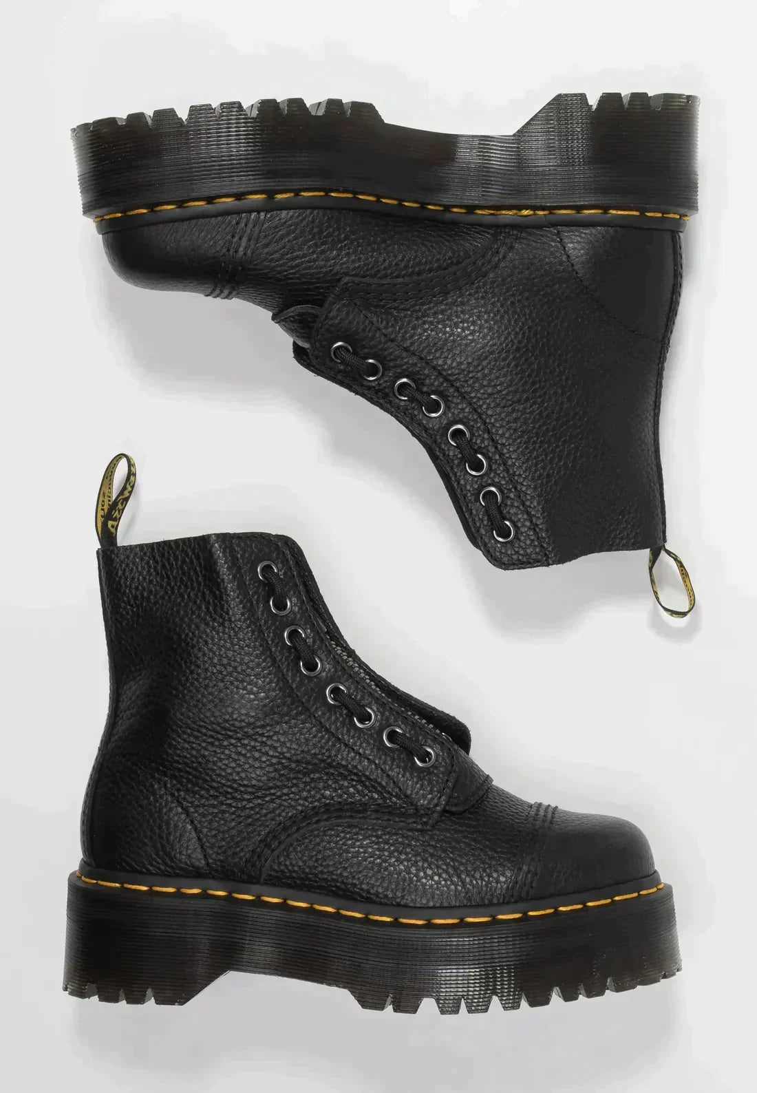 Beatrice Schwarz Plattform-Stiefelette mit Doppelreissverschluss für Damen | Robuster Chunky-Look | Edgy Streetstyle - 35/36/37/38/39/40/41/42/43/44