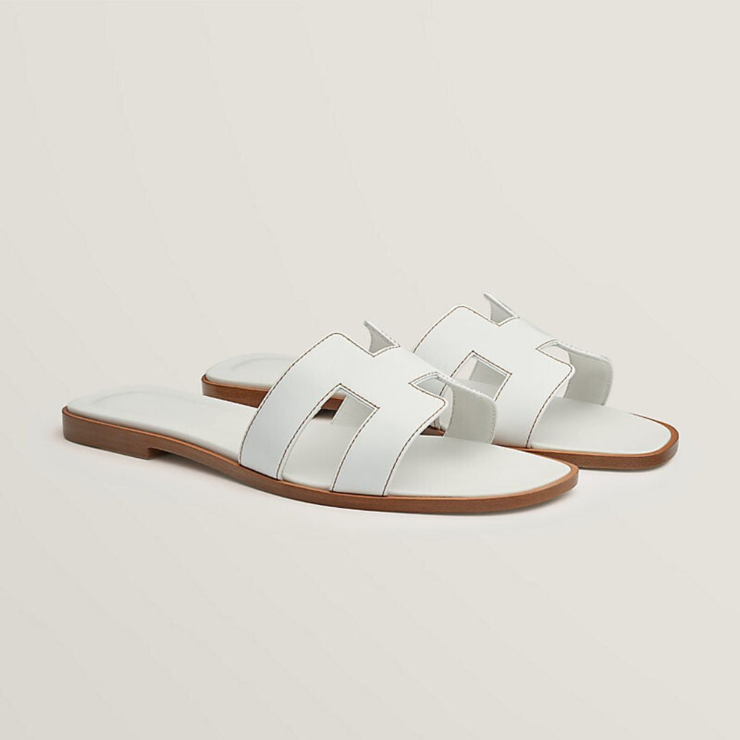 Trudi Weiß Flache Slide-Sandalen für Damen | Eleganter Cut-out-Riemen | Sommerurlaub und Alltag - 34-43