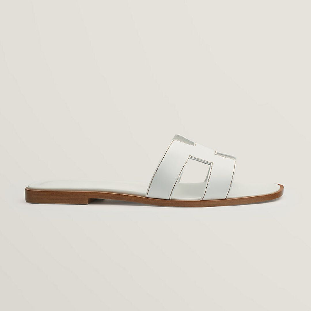 Trudi Weiß Flache Slide-Sandalen für Damen | Eleganter Cut-out-Riemen | Sommerurlaub und Alltag - 34-43