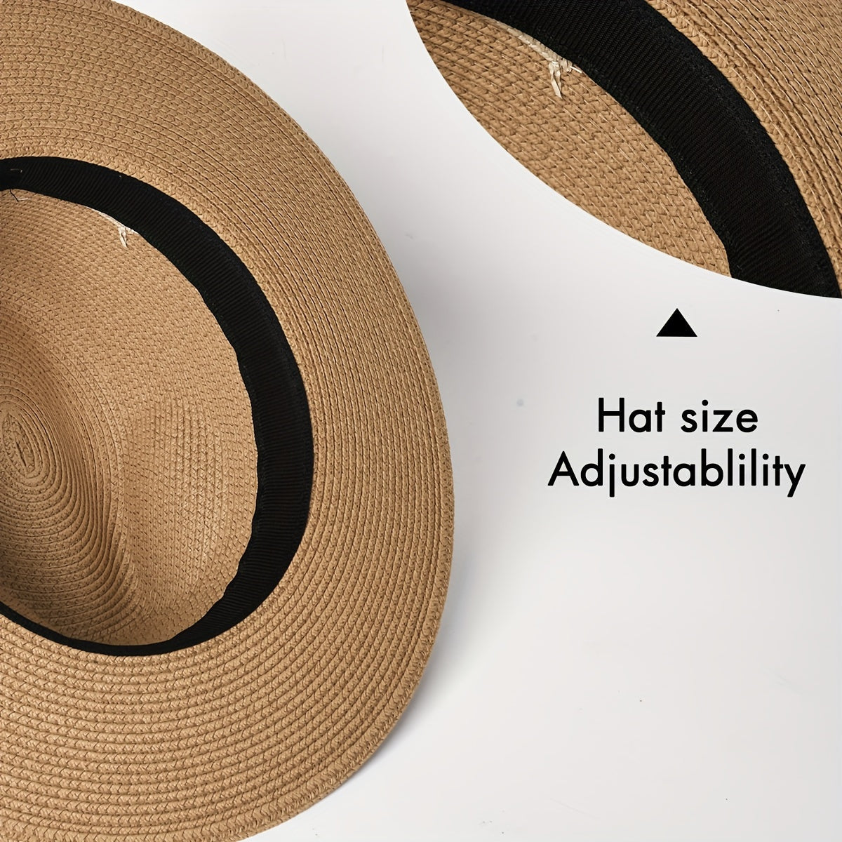 Vreni Khaki Breiter Krempe Stroh Sonnenhut Unisex | Sommer Strand Urlaub Casual - M/L