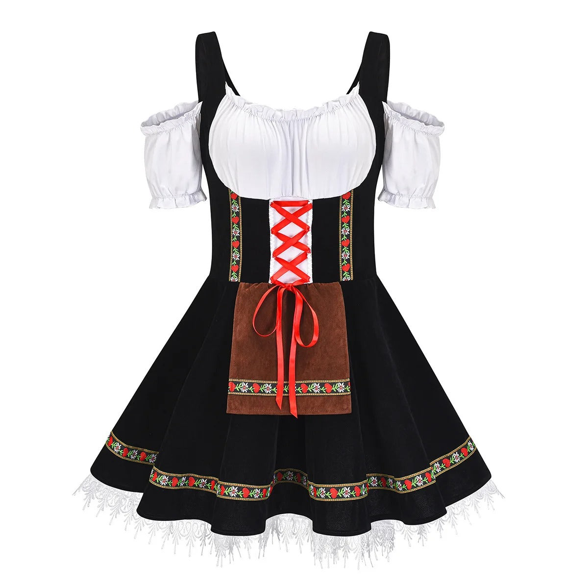 Klara Hellblau Trachten-Dirndl mit Schürze für Damen | Oktoberfest Festkleid mit Schnürung - S/M/L/XL/2XL/3XL