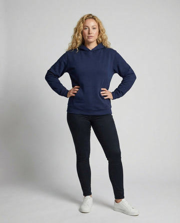 Monique Marineblau Casual Hoodie mit Kapuze für Damen | Alltag Freizeit Oversized Fit - S/M/L/XL/2XL/3XL