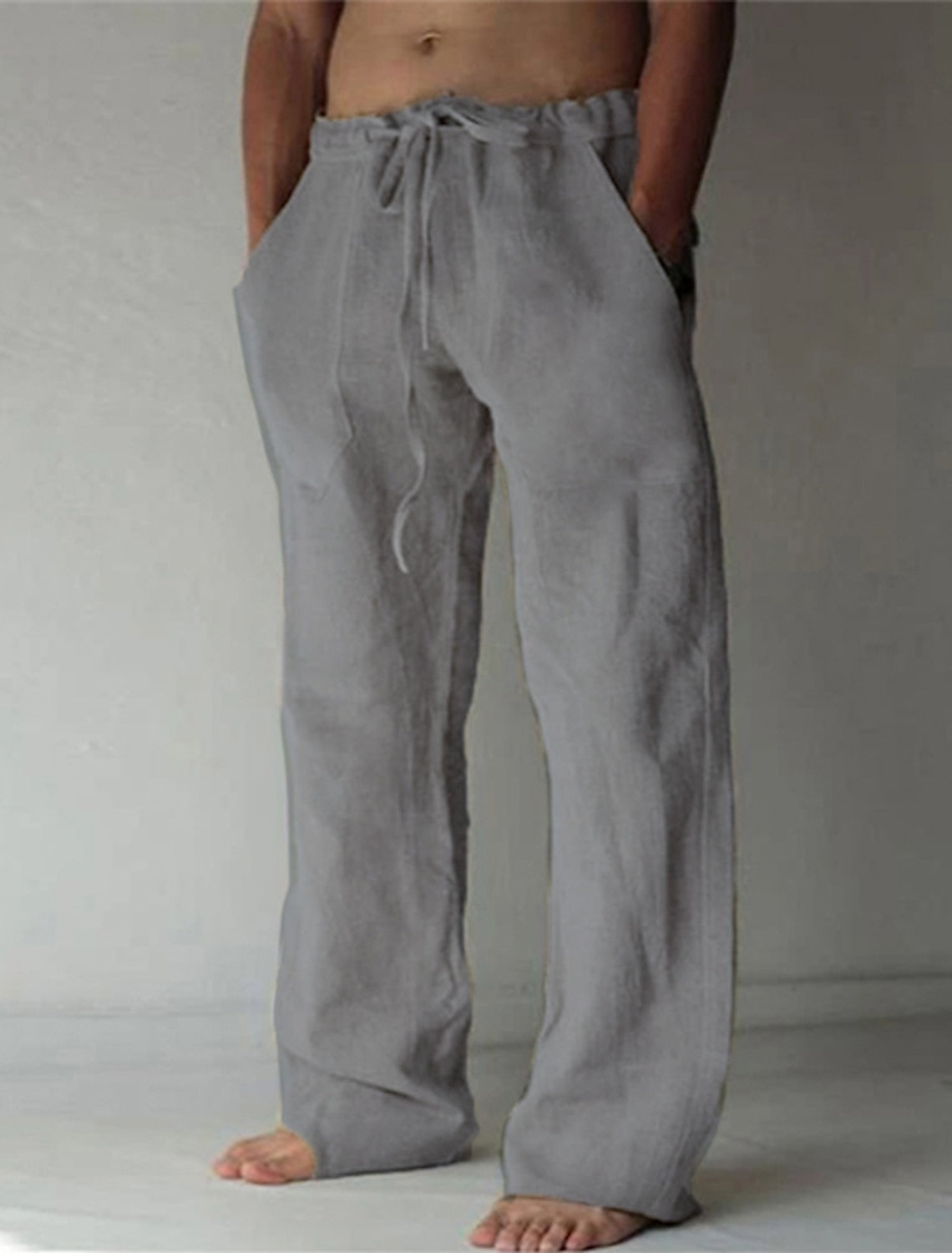 Hansruedi Weiss Leinenmischung Weite Hose für Herren | Luftig Locker Fit | Sommer Freizeit - S/M/L/XL/2XL/3XL/4XL/5XL