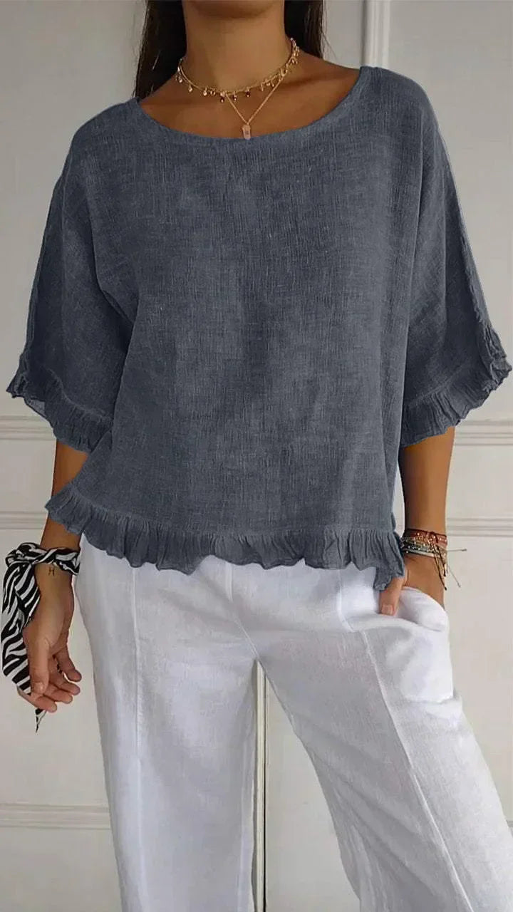 Alvina | Bluse Damen Leinenbluse
