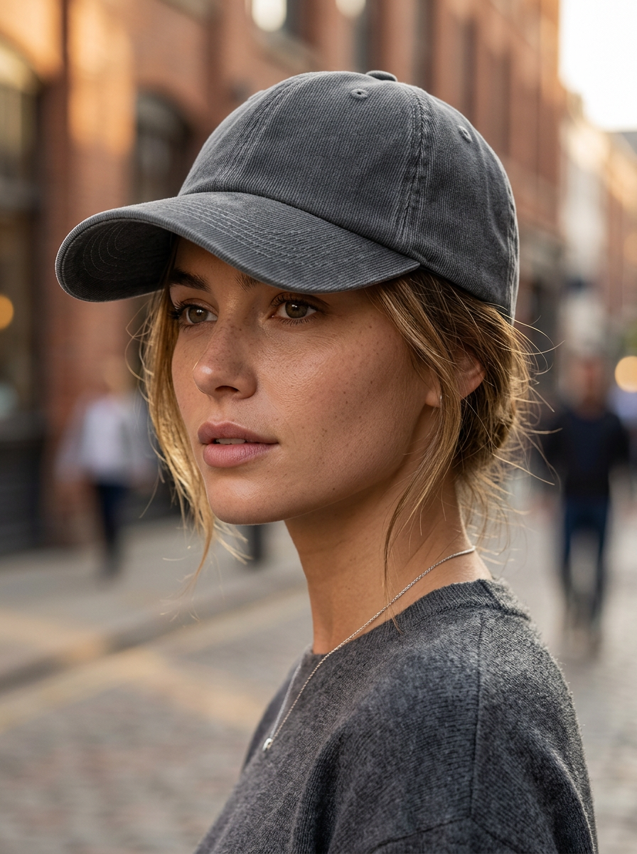 Vreni Grau Pferdeschwanz-Baseballcap mit UV-Schutz für Damen | Verstellbar Casual Stadtlook - Einheitsgrösse