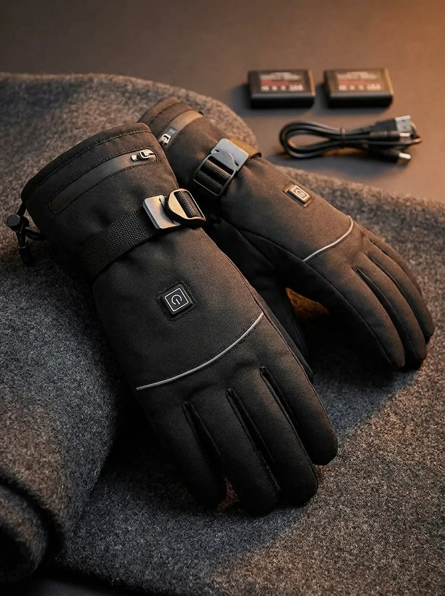 Werner Schwarz Wasserdichte Elektrisch Beheizte Handschuhe für Herren | Winter Ski Motorrad - Einheitsgrösse