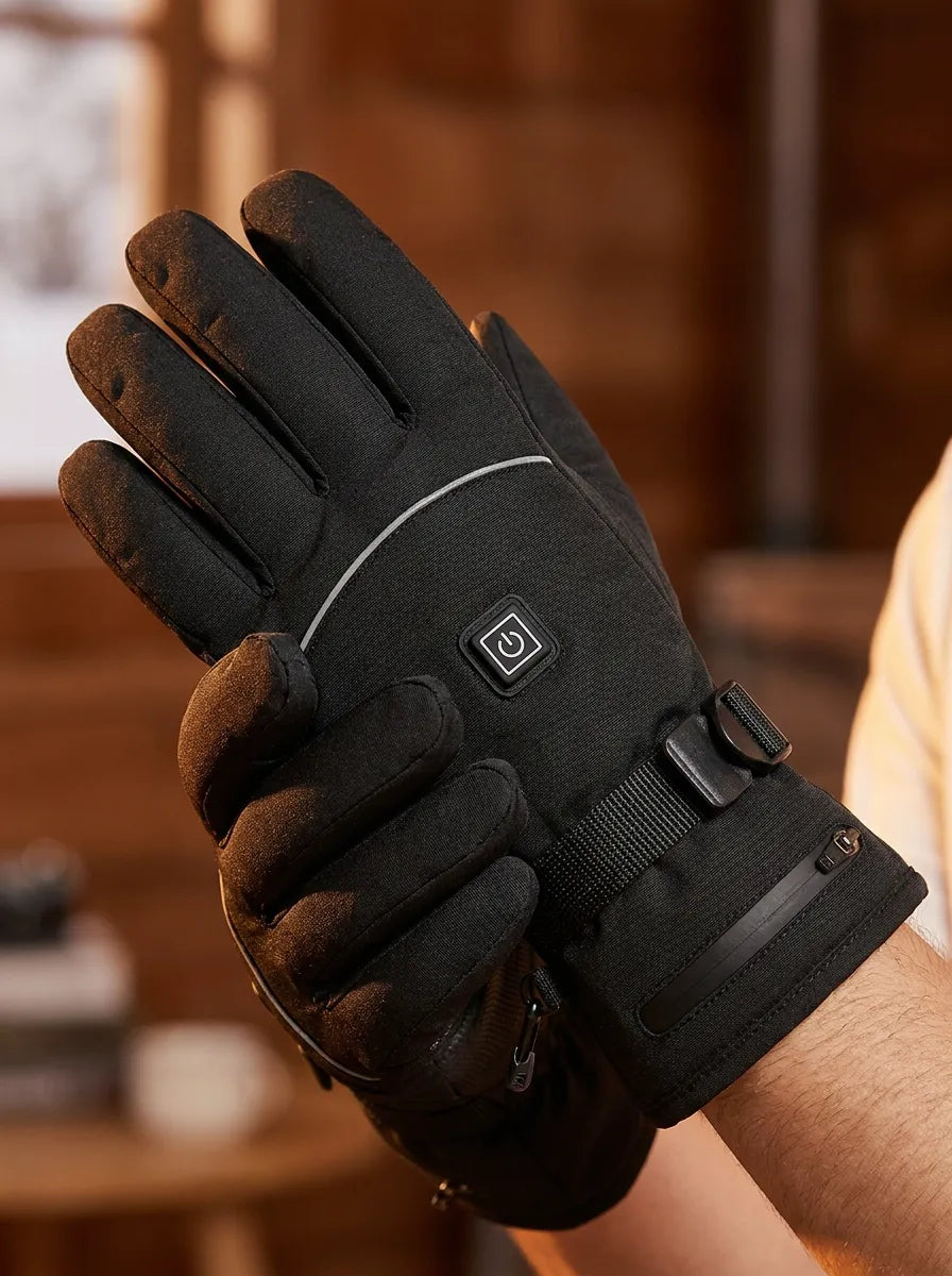 Werner Schwarz Wasserdichte Elektrisch Beheizte Handschuhe für Herren | Winter Ski Motorrad - Einheitsgrösse