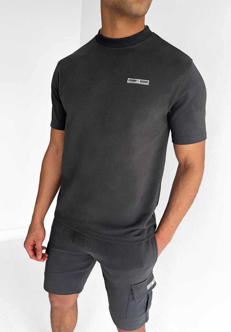 Werner Grau T-Shirt und Cargo-Shorts Set für Herren | Lässiger Komfort-Look | Freizeit und Urlaub - S-6XL