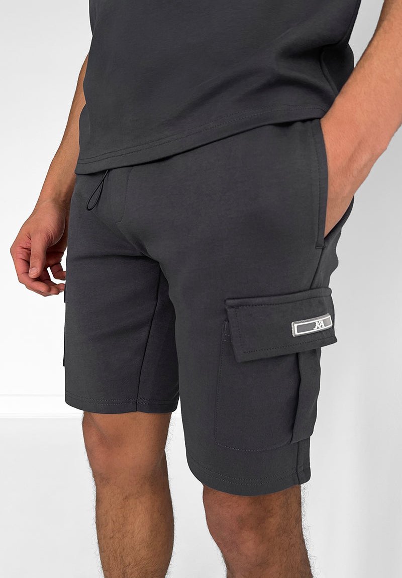 Werner Grau T-Shirt und Cargo-Shorts Set für Herren | Lässiger Komfort-Look | Freizeit und Urlaub - S-6XL