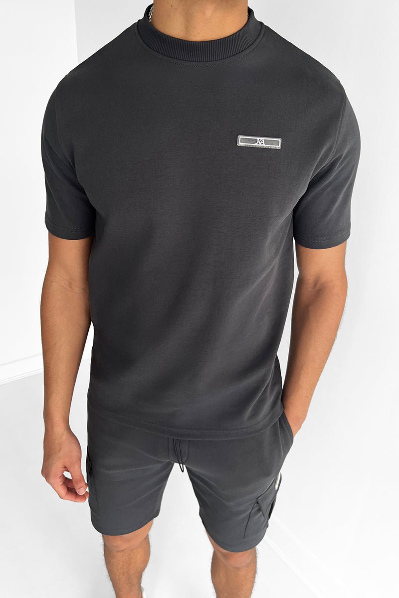 Werner Grau T-Shirt und Cargo-Shorts Set für Herren | Lässiger Komfort-Look | Freizeit und Urlaub - S-6XL