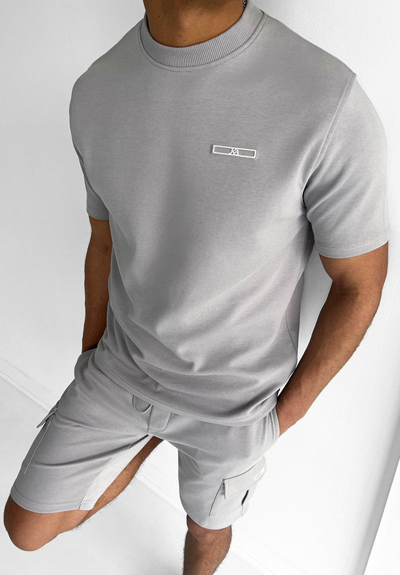 Werner Grau T-Shirt und Cargo-Shorts Set für Herren | Lässiger Komfort-Look | Freizeit und Urlaub - S-6XL