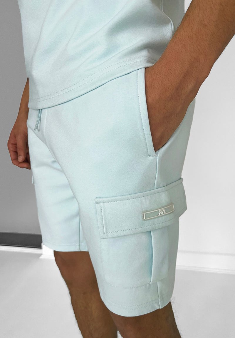 Werner Grau T-Shirt und Cargo-Shorts Set für Herren | Lässiger Komfort-Look | Freizeit und Urlaub - S-6XL