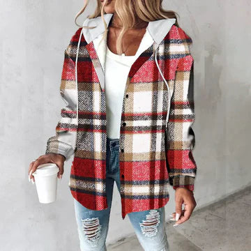 Hemdjacke Damen langarm kariert