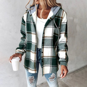 Hemdjacke Damen langarm kariert