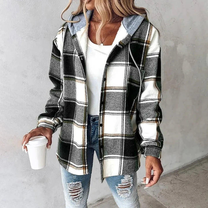 Hemdjacke Damen langarm kariert