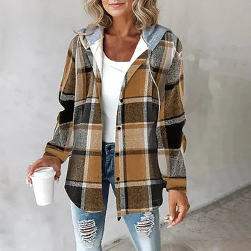 Hemdjacke Damen langarm kariert