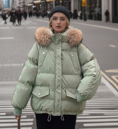 Barbara Weiss Oversized Puffer-Jacke mit Kunstfellkapuze für Damen | Winter Stadtlook - S/M/L/XL/2XL