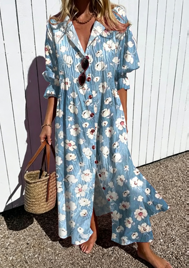 Fiona Damen Midi Kleid | Florales Design