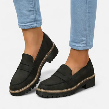 Ursula Schwarz Orthopädische Penny Loafer für Damen | Ergonomisches Fussbett | Alltag und Büro - siehe Grössentabelle